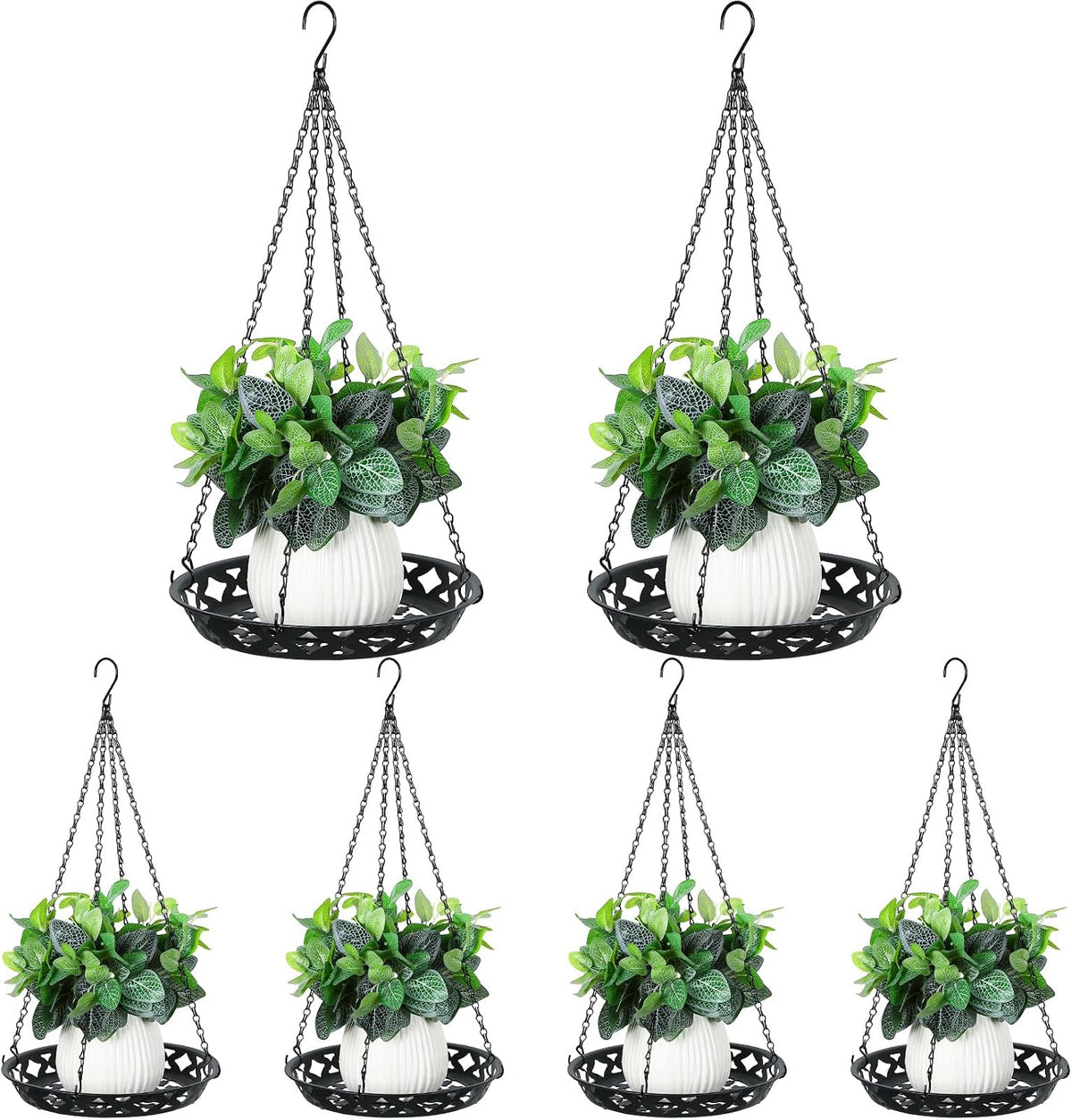 enhon 6 pack plant hanger, 12" metal hanging, main product view