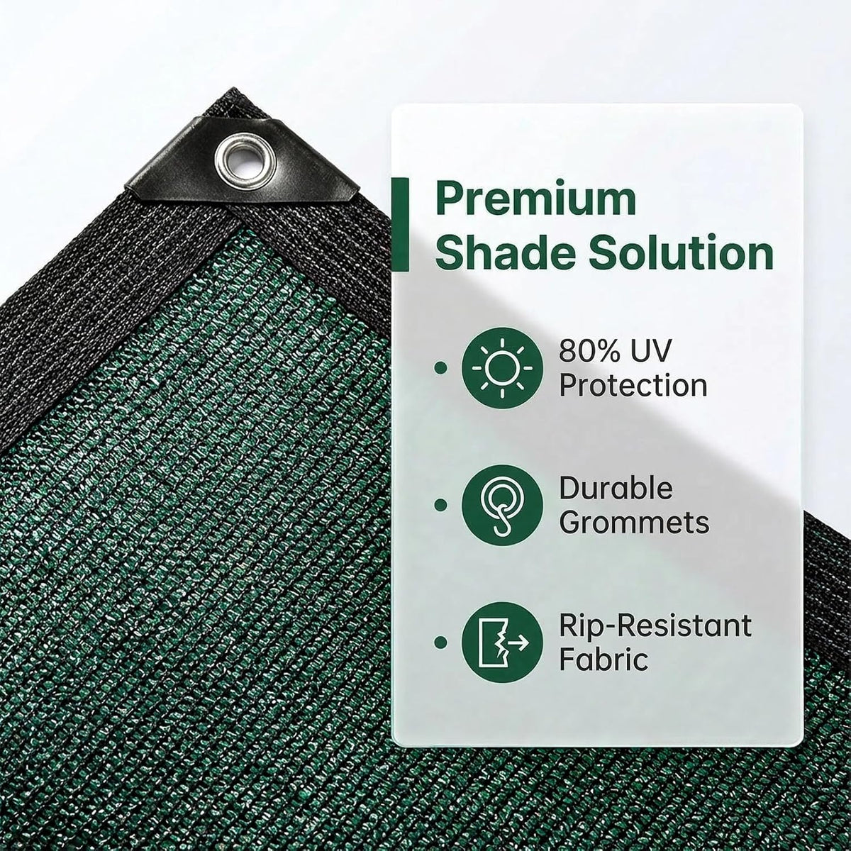 80% shade cloth,chicken coop shade cover, sturdy sunblock, front angle view