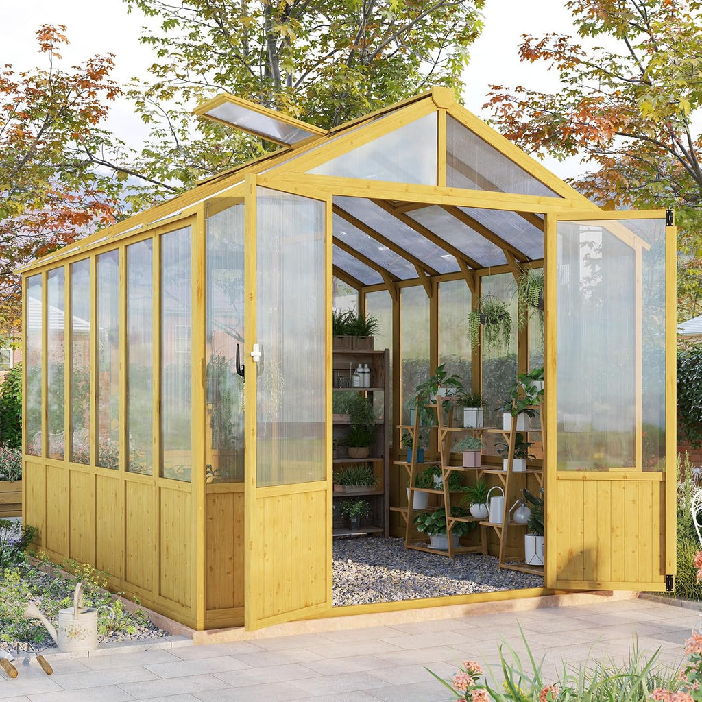 jocisland 8 x 9.5-ft wooden greenhouse, main product view