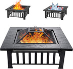 econook 32 inch square outdoor fire pit table, main product view