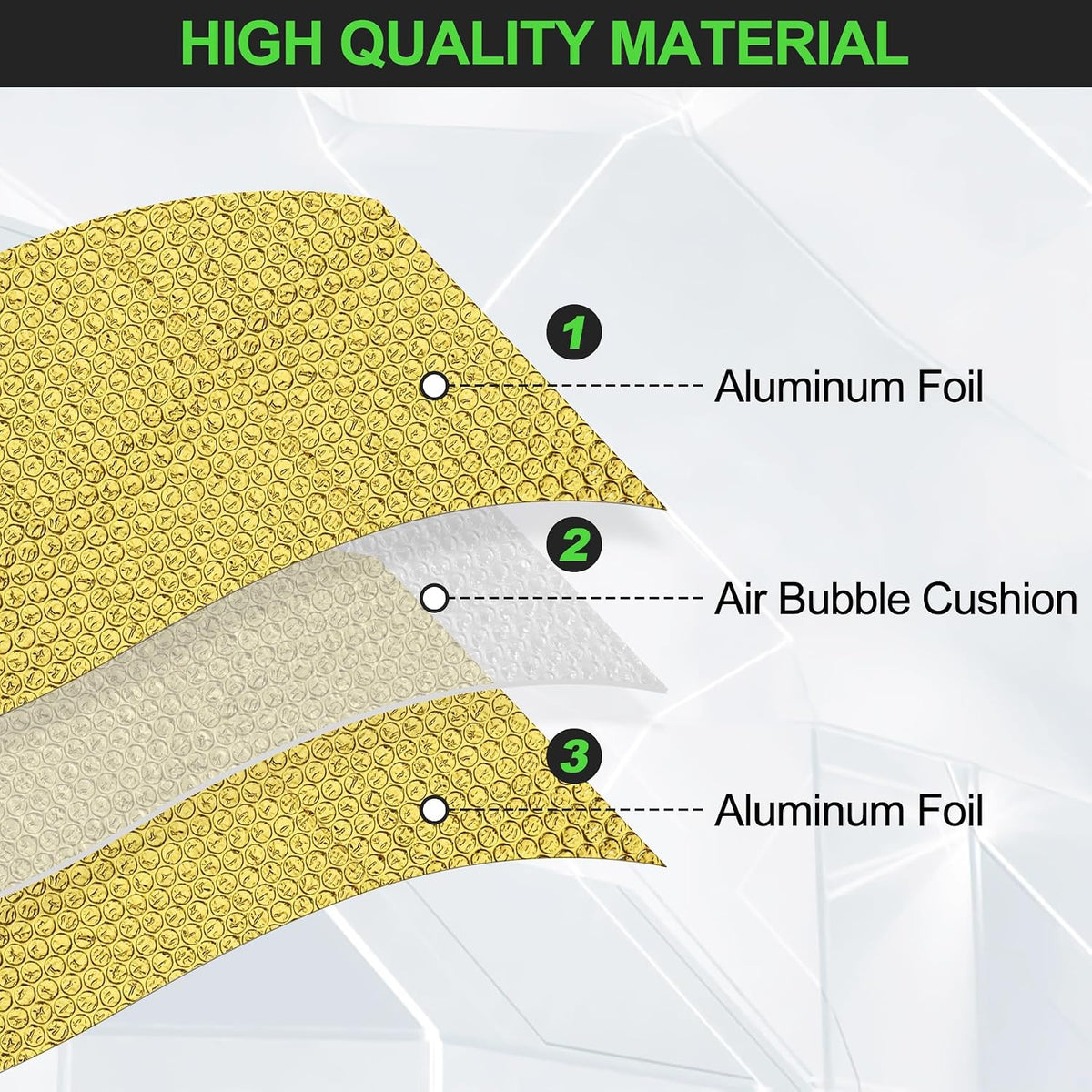 reflective insulation roll 59inch x 10ft double bubble shown in use