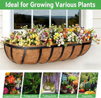 ZeeDix 30 Inch Trough Coconut Liners for Planters - 100% Natural Coconut Coir Fiber Planter Liners Replacement for Window Boxes, Wall Baskets, Deck Flower Boxes, Garden Railing Fence Troughs (4Pack)