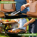 Grill Tongs, 17 Inch Extra Long Stainless Steel BBQ Tongs (17", 2PCS) | For Cooking/Serving/Grilling | Heat-Resistant | Dishwasher Safe