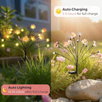 Solar Garden Lights, Warm White LED Swaying Solar Flowers Light for Outside, Waterproof Garden Decor, Outdoor Decorative Lights Yard, Patio, Pathway Decoration Gardening Gifts (8 Pack)
