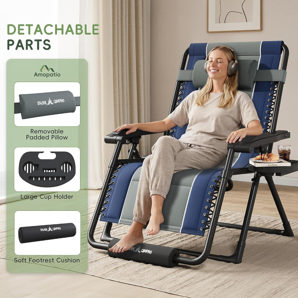 Amopatio Oversized Zero Gravity Chairs Reclining Patio Lounge Chair