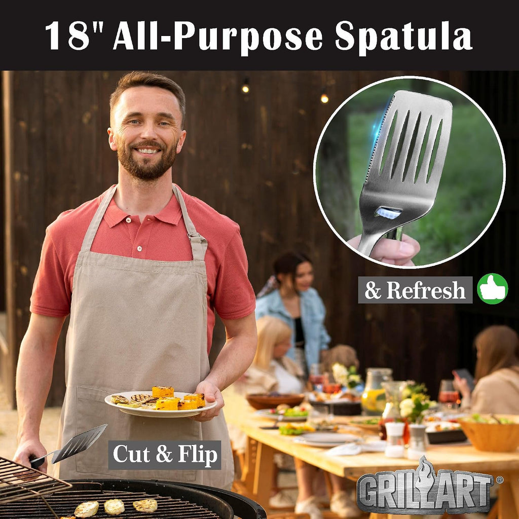 grillart bbq tools grill tools set -18inch grilling showing dimensions