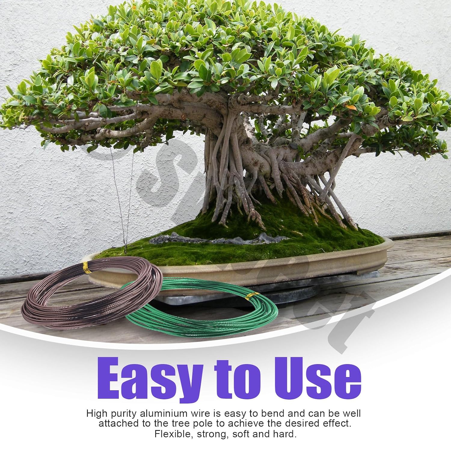 Swpeet 6Pcs 5 Sizes 0.8/1/ 1.5/2/ 3 mm Bonsai Training Wire 82 Feet Total with Wire Cutter, Aluminum Wire Bonsai Tool Kit, Bonsai Accessories for Bonsai Trees Indoor Garden DIY Tools