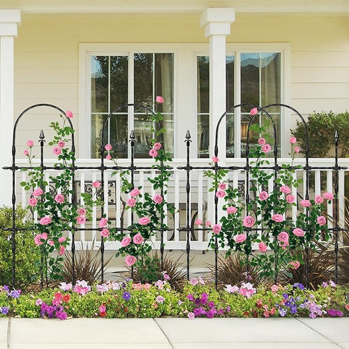 2026 New Upgraded Garden Trellis for Climbing Plants Outdoor, 47.2" Hx39.6 W Rustproof Sturdy Garden Arch Trellis for Potted Climbing Cucumber Tomato Vegetable Rose Flower Plant Trellises