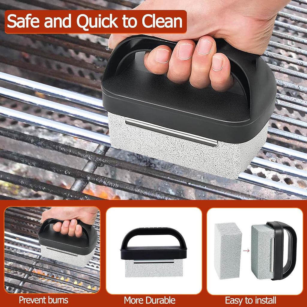 Heavy Duty Griddle Cleaning Brick with Handle | Grill Cleaner for Cleaning Flat top, Pumice Griddle Cleaning Stone Removing Stains for BBQ, Swimming Pool, Sink(5 Pack)