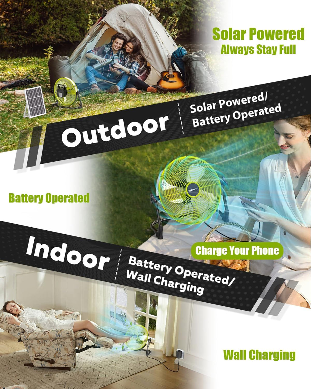 14" solar fan, 25w solar powered cordless greenhouse showing dimensions