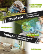 14" solar fan, 25w solar powered cordless greenhouse showing dimensions