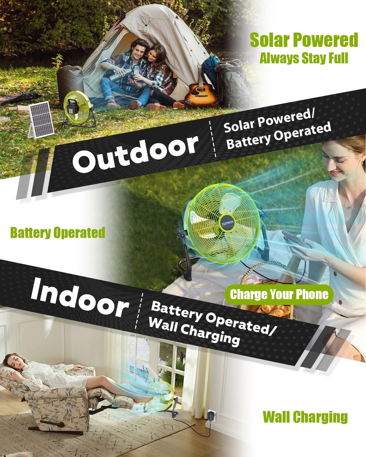 14" solar fan, 25w solar powered cordless greenhouse showing dimensions