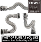 RBLSS5 Heavy Duty Stainless Steel Rain Barrel Linking Kit (Two SS304 Bulkhead Fittings and One 5” SS304 Corrugated Hose Expandable to 7.5”) (1)