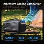 outohome portable camping air conditioner, 5200 btu tent shown in use