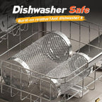 Rolling Grill Basket 2-Pack,304 Stainless Steel Grill Basket with Removable Wooden Handle,BBQ Tool & Smoker Accessory for Grill Rotisseries Veg & Shrimp,Ideal for Outdoor Cooking,Camping & Gifts for Dad/Husband/Men