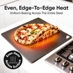 Pizza Steel for Oven | Made in USA | 16" x 14.25" | Pre-Seasoned Baking Steel for Bread, Pizza, Sourdough & More | Premium Quality Crust at Home | Use in Oven, Grill, BBQ | 1/4" Thick