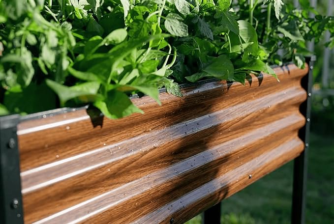SnugNiture Raised Garden Bed with Legs, 48×18×32in Outdoor Metal Elevated Raised Planter Box for Backyard, Patio, Balcony