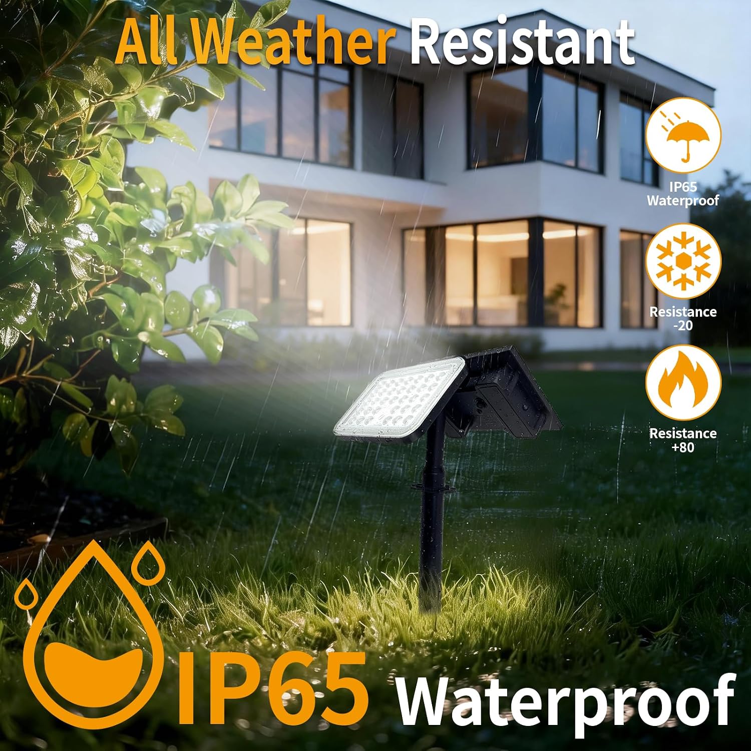 JINXING Solar Motion Sensor Spotlight for Outdoor Pathways, 33 LED 6500K Solar Landscape Light with Dusk-to-Dawn, 3 Modes, IP65 Waterproof, Wall or Ground Mount for Porch, Garden & Fence, 1 Pack