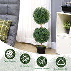 3ft topiary trees artificial outdoor faux boxwoods for, front angle view