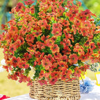 Artificial Flowers for Outdoor, UV Resistant Fake Silk Flowers, Realistic Faux Plants for Outside Indoor Porch Patio Window Box Planter Home Decor (16, Orange)