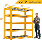 REIBII Garage Shelving Load 3200LBS, 5-Tier Storage Shelves, Adjustable Heavy Duty Metal Shelving Unit for Pantry, Basement, Warehouse, 72" H x 36" W x 16" D H, 3PC