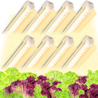 Grow Light for Plants, T8, 2FT, 24W, Full Spectrum, 8 Pack, Linkable | Indoor Grow Light with Reflector, 8x24W High PPFD, Full Spectrum Plant Light, Linkable, Aluminum for Seedlings & Houseplants