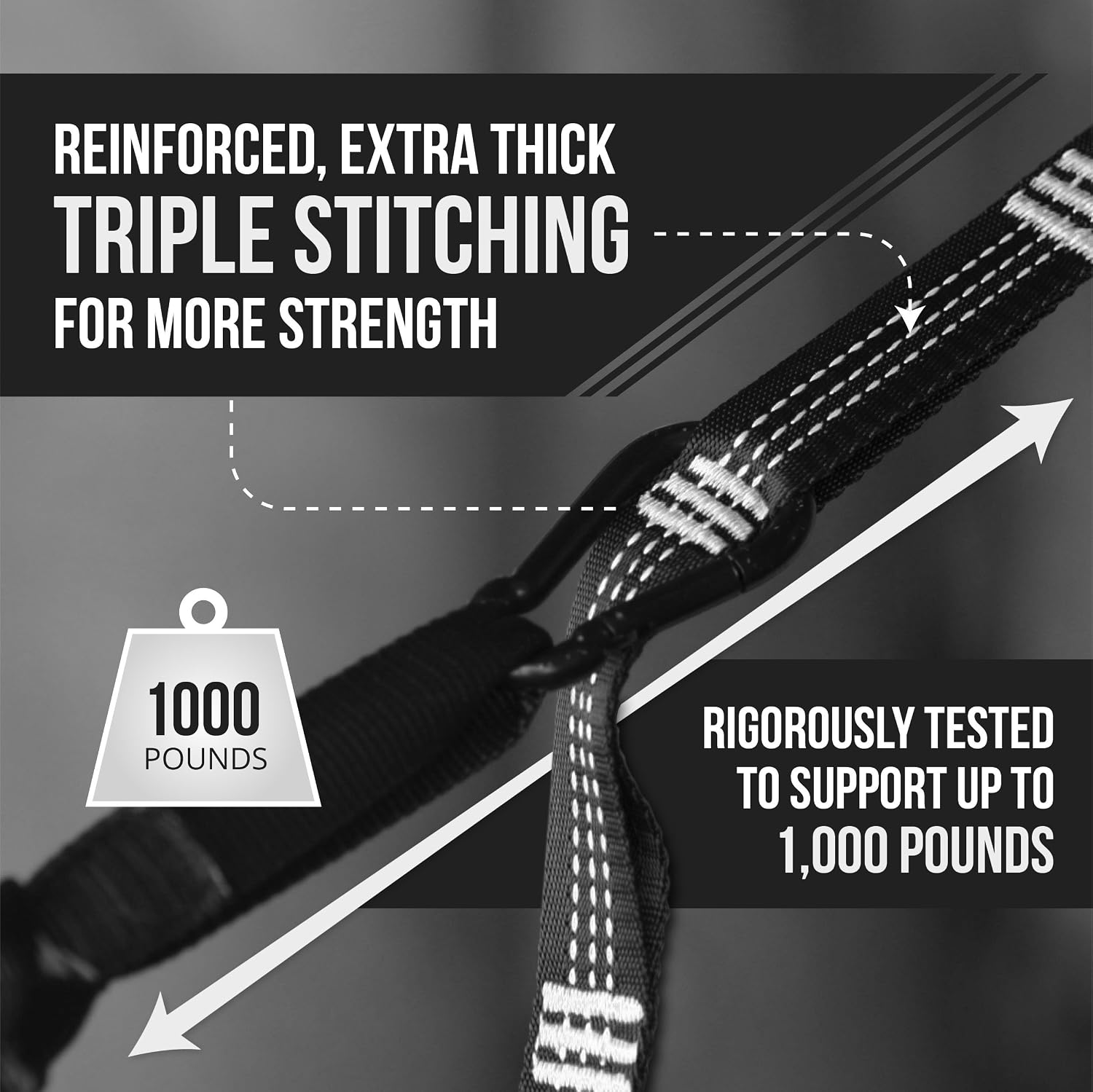 Bear Butt Kodiak Hammock Straps for Trees - 20 Feet Long, 40 Combined Loops - Holds 1000 Pounds - Camping Accessories With Carabiner
