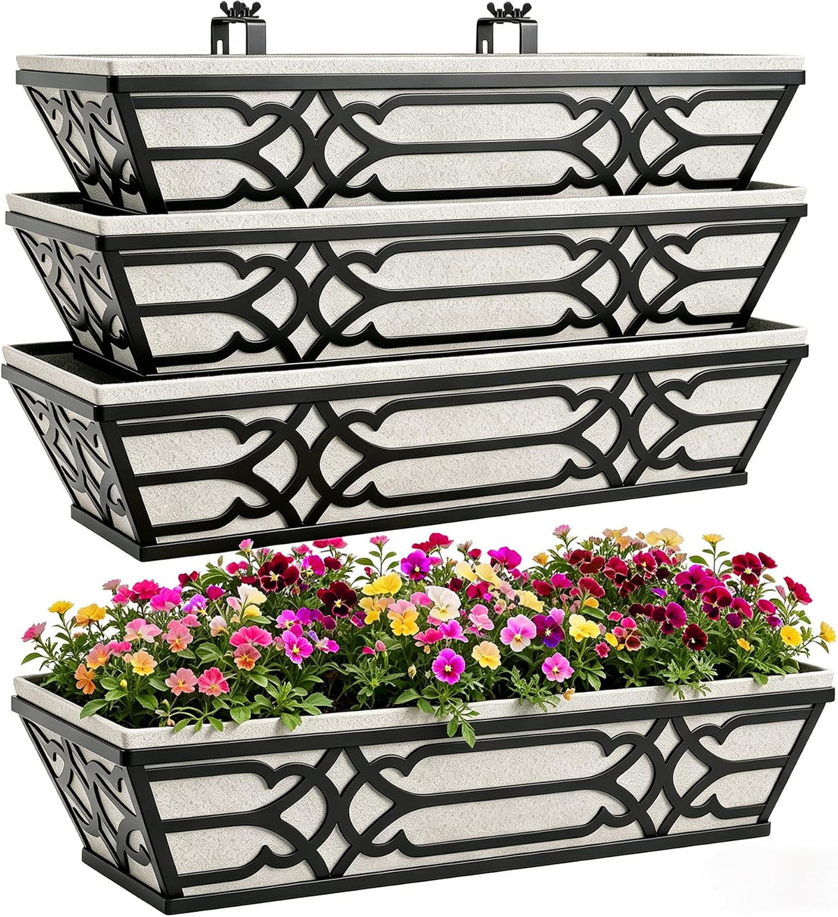 window planter box, railing planter box with non-woven, main product view