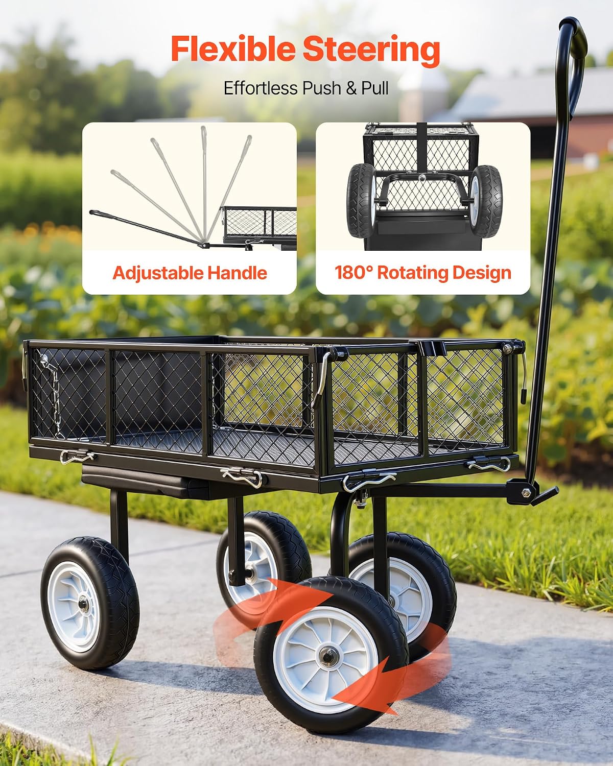 vevor 500 lbs steel garden cart with work, package contents