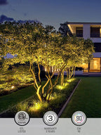 LEONLITE Dia. 4 Inch Well Lights Landscape LED In Ground, Grated Top, 3000K Warm White, 12-24V AC/DC CRI90 Low Voltage Garden Landscaping, Rock Color Aluminum Housing, Pack of 6