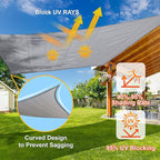 SUNLAX Sun Shade Sail 10' x 11' x 14.9' Silver Rectangle Canopy Sail Shade Cover UV Block Permeable Sunshade Outdoor for Patio Backyard Deck Pergola (We Make Custom Size)