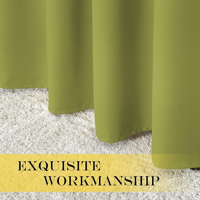 NICETOWN Blackout Doorway Curtain Drape 78 inch Long - Grommet Noise Reducing Thermal Insulated Solid Modern Window Treatments for Bedroom Closet (1 Panel, 52 x 78 Inch, Fresh Green)