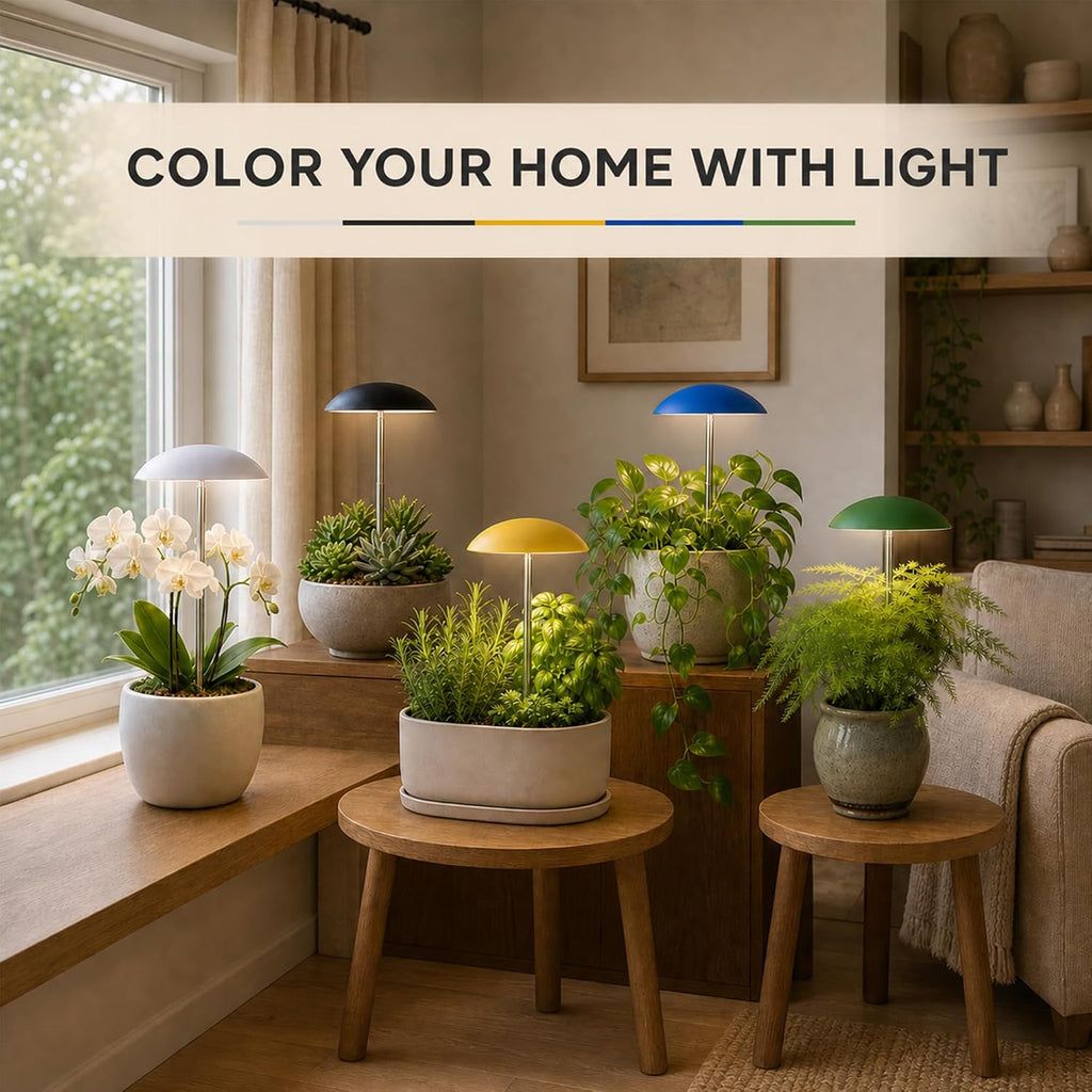 small grow lights for indoor plants, 2 pack on a desk or shelf