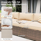 Aoxun Patio Furniture Set, 11 Piece Outdoor Sectional Sofas with Waterprool Cover, 10 Seats Wicker Rattan Outdoor Furniture Patio Conversation Set for Backyard, Garden (Brown Rattan Begin Cushions)