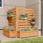 aoxun air conditioner fence, 2-panel wood privacy screen, main product view
