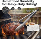 Kona 18-in Stainless Steel Locking Grill Tongs, Heavy-Duty, 1 Pack | Extended 18-in reach, locking design for easy storage, for grill, BBQ, and kitchen