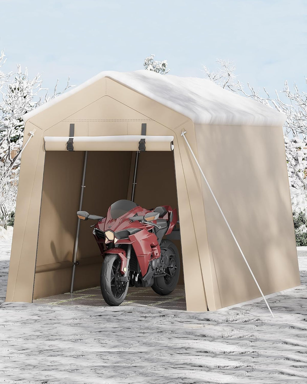 garvee 7'x10' outdoor portable storage shed, waterproof &, main product view