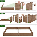 Yaheetech 8×4ft Wooden Horticulture Raised Garden Bed Divisible Elevated Planting Planter Box for Flowers/Vegetables/Herbs in Backyard/Patio Outdoor, 93 x 48 x 10in, Dark Brown
