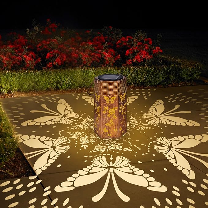 Butterfly Solar Lights Outdoor -Mothers Day Gifts for Mom Grandma, Birthday Gifts for Women, Butterflies Solar Lanterns Outdoor Waterproof Garden Decoration for Outside