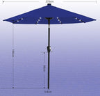 ABCCANOPY Durable Solar Led Patio Umbrellas with 32LED Lights 9FT (Royal Blue)
