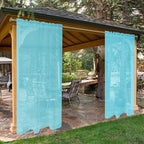 SpaceDresser Waterproof Outdoor Sheer Curtains for Patio - 2 Panels Rod Pocket Indoor Voile Sheer Curtain for Living Room,52W x 96L inch, Aqua