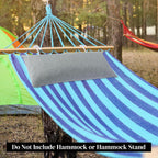 HOMBYS 32" x 14" Shredded Memory Foam Hammock Pillow for Outdoor, Waterproof and Weatherproof Pillow with Durable Ties (Gray)