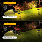 Linkind Solar Lights Outdoor StarRayS, Bright Solar Spot Lights Outdoor, IP67 Waterproof Spotlights for Landscape Garden Yard Walkway Patio Tree（Warm White, 6 Pack）