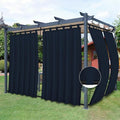 Easy-Going Outdoor Patio Curtains Detachable Tab Top Windproof Weatherproof Curtain for Cabana, Porch, Pergola and Gazebo, Tab Bottom Drape, 2 Panels, 54W x 120L inch, Navy