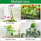 Extendable Plant Stakes, Length Scalable from 17.9IN to 42.3IN Plant Support Stake, Orchid Sticks with Clips for Indoor Outdoor,Garden Stakes for Plant,Tomato,Vegetables,Monstera,Vine - 5Pack