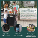Keter Outdoor Grill Prep Table & Serving Cart, Stainless Steel Top, Unity, 40 Gal, Brown - Portable Bar Table and Cooking Accessory for Pool, Patio, Lawn, and Backyard