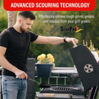 5-in-1 Grill Brush Combo by SearPro BBQ Cleaner Scraper Barbecue Tool Accessories Kit Heat Resistant Nylon Bristle Spatula Outdoor Smoker Black Stone Grate Cast Iron Spatula Non-Wire Brush (5 in 1)