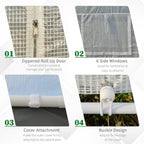 outsunny 20' x 10' x 9' walk-in greenhouse, side view