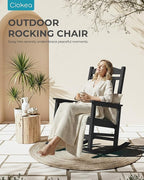 Ciokea Oversized Outdoor Rocking Chairs Set of 3, 380lbs Heavy-Duty Large Patio Rocker, High Back Cozy Porch Chairs, Weather Resistant Patio Rocking Chairs for Outside, Fire Pit, Deck, Black