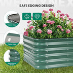 5×3×1.4FT Galvanized Raised Garden Bed Outdoor, Metal Raised Garden Bed Kit, Large Planter Raised Beds, 4 In1 Modular Raised Planter Box Outdoor,Raised Beds for Gardening for Vegetables Flowers Herbs